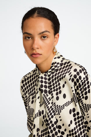 Anija printed strech viscose blouse | White