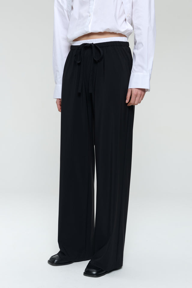 Antiny strech technical jersey pants | Black