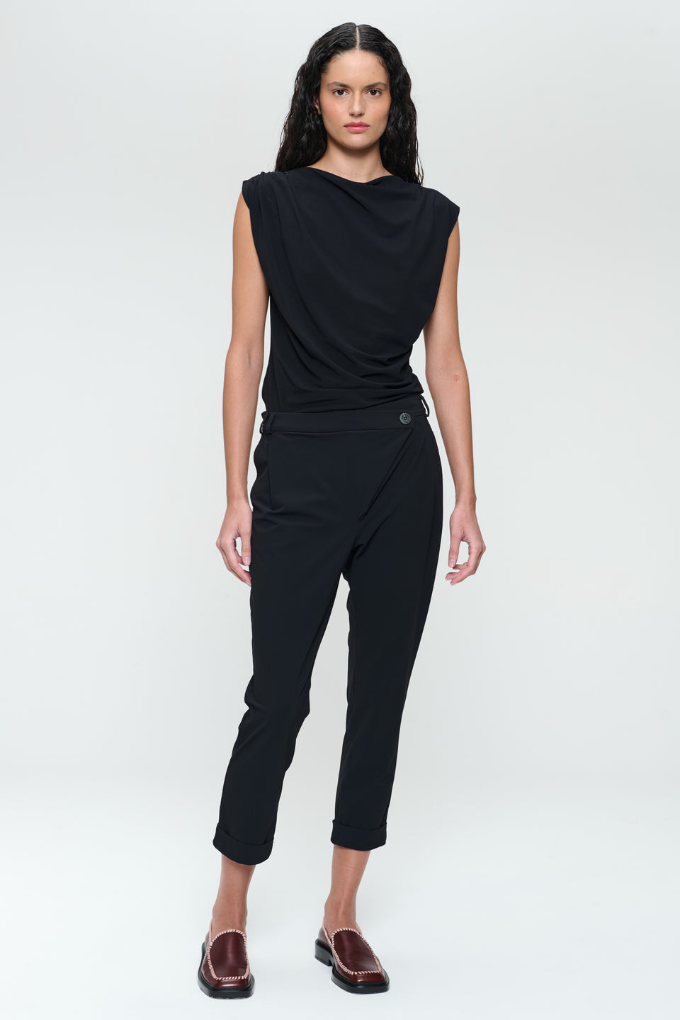 Nelly stretch technical jersey top | Black