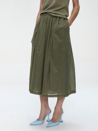 Alle voile cotton skirt | Green