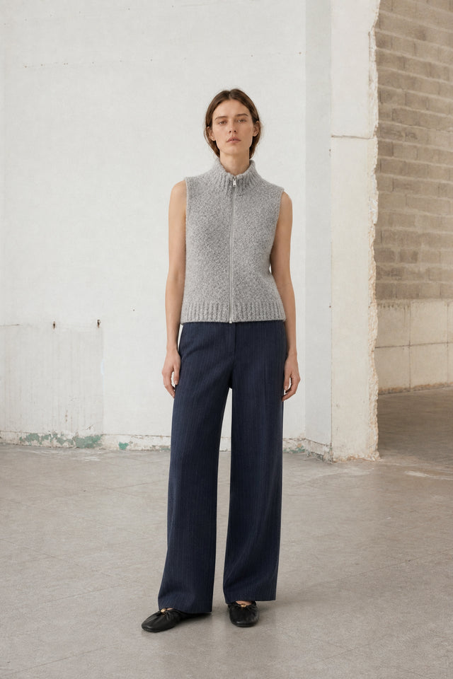 Viscose wide-leg pants | Blue