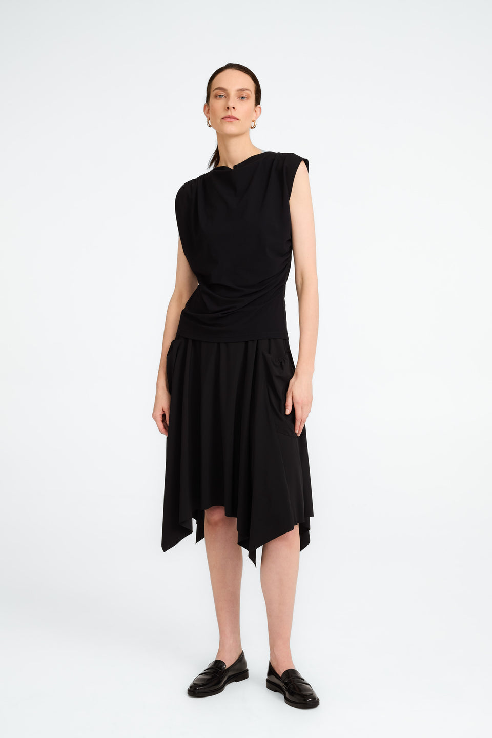 Caro stretch technical jersey skirt | Black