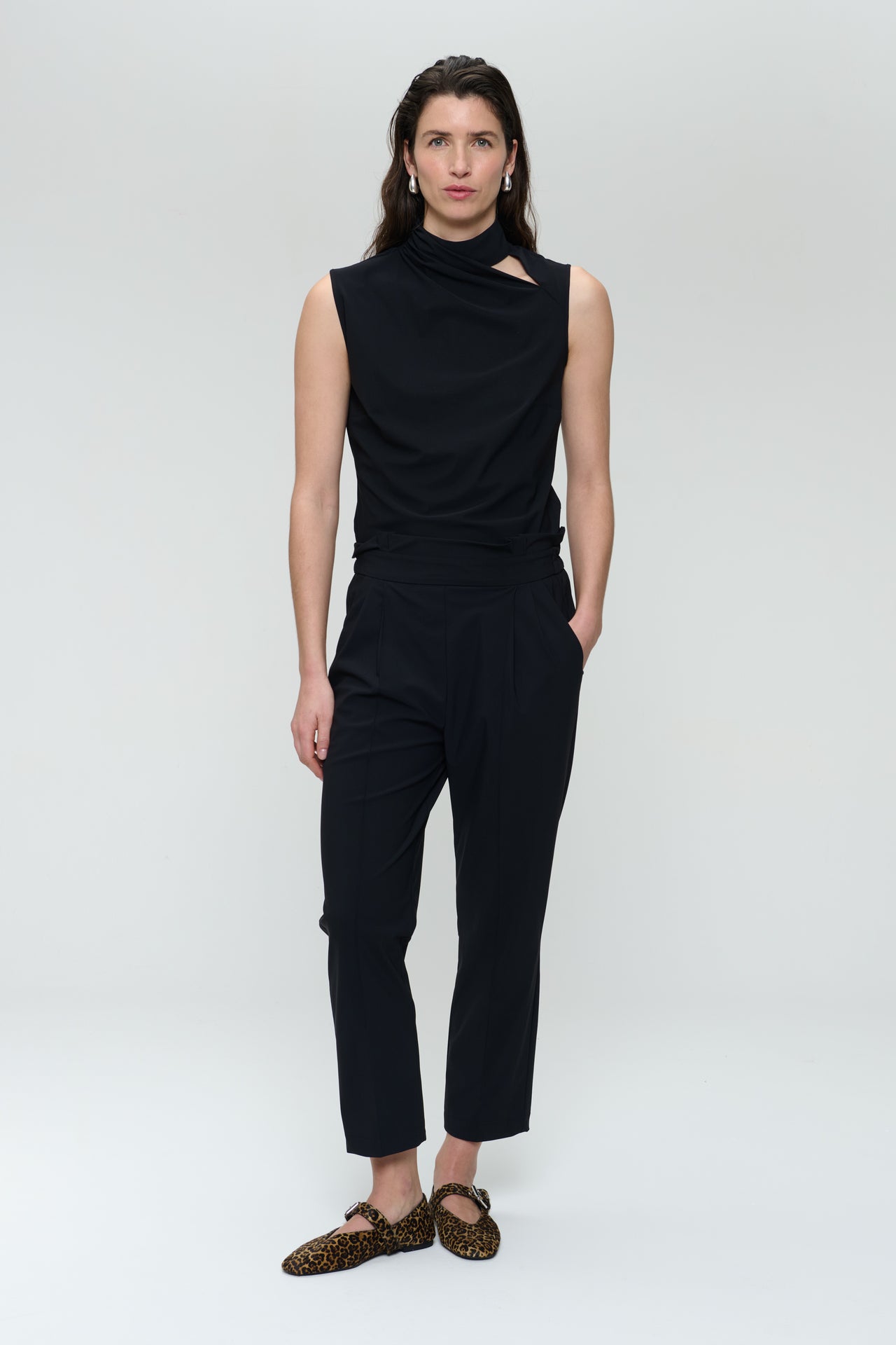 Lori strech technical jersey pants | Black