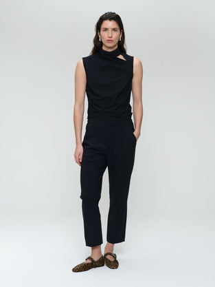 Lori strech technical jersey pants | Black