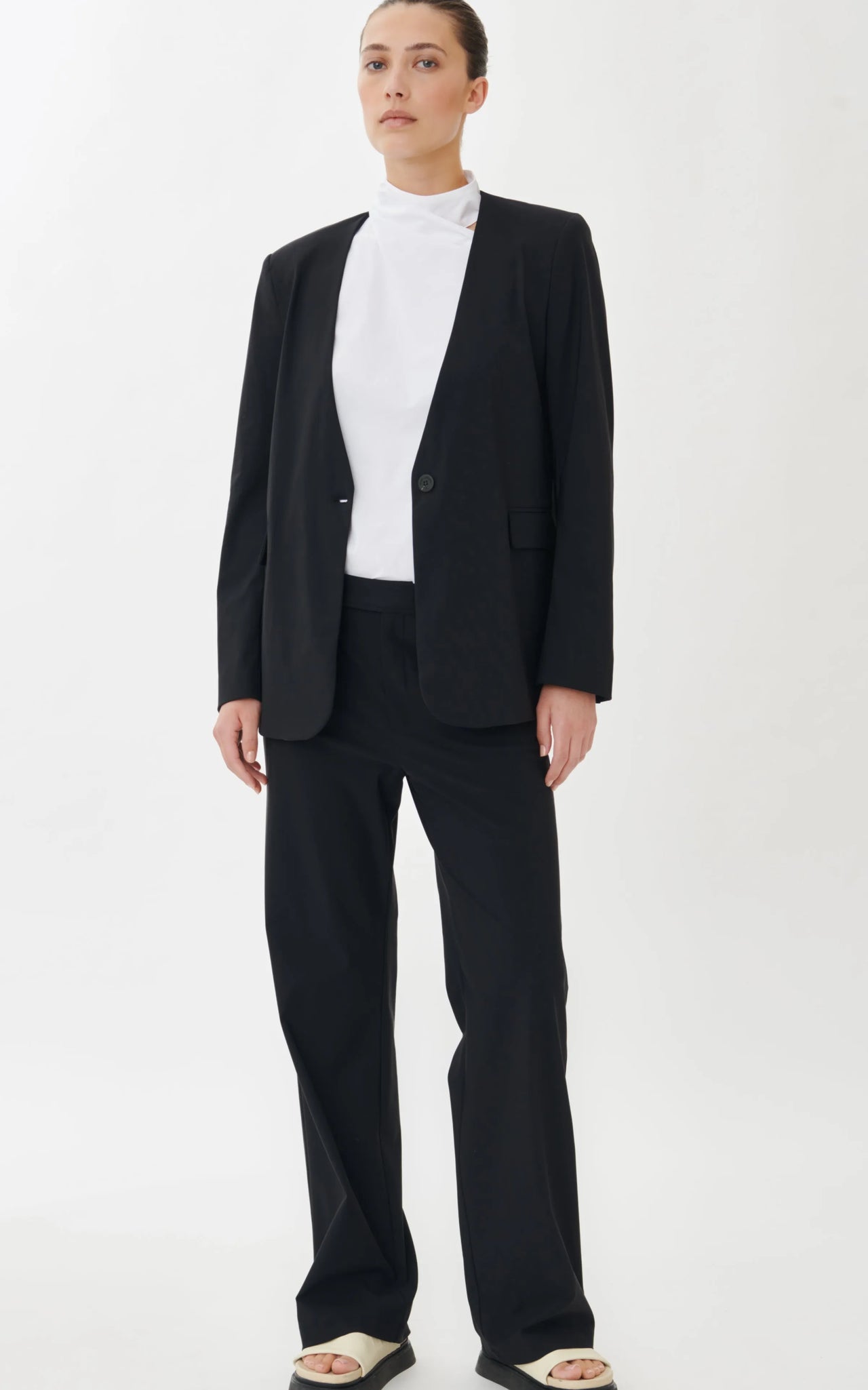 Alma Blazer Technical Jersey | Black
