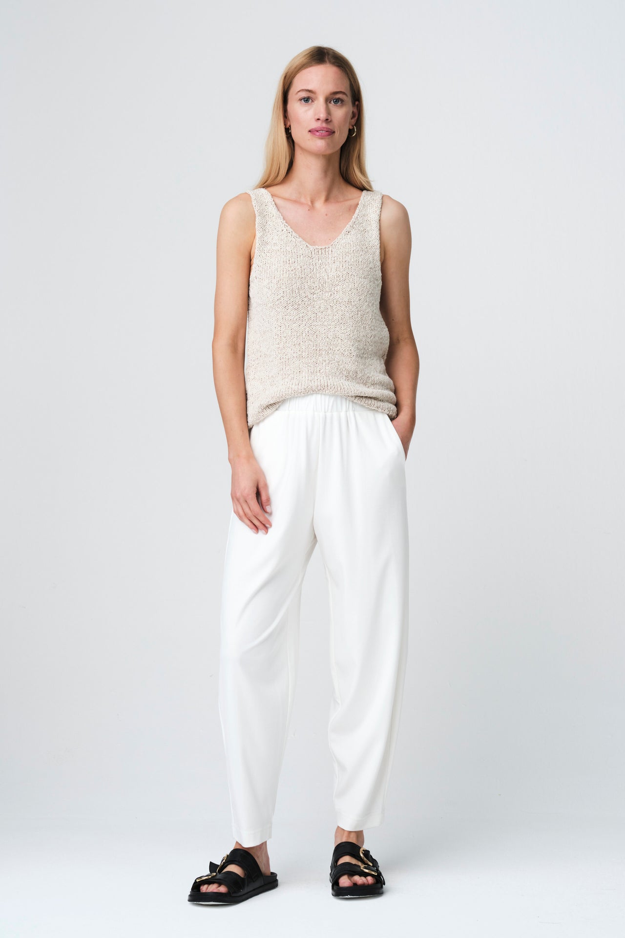 Top cotton E26119 | Beige