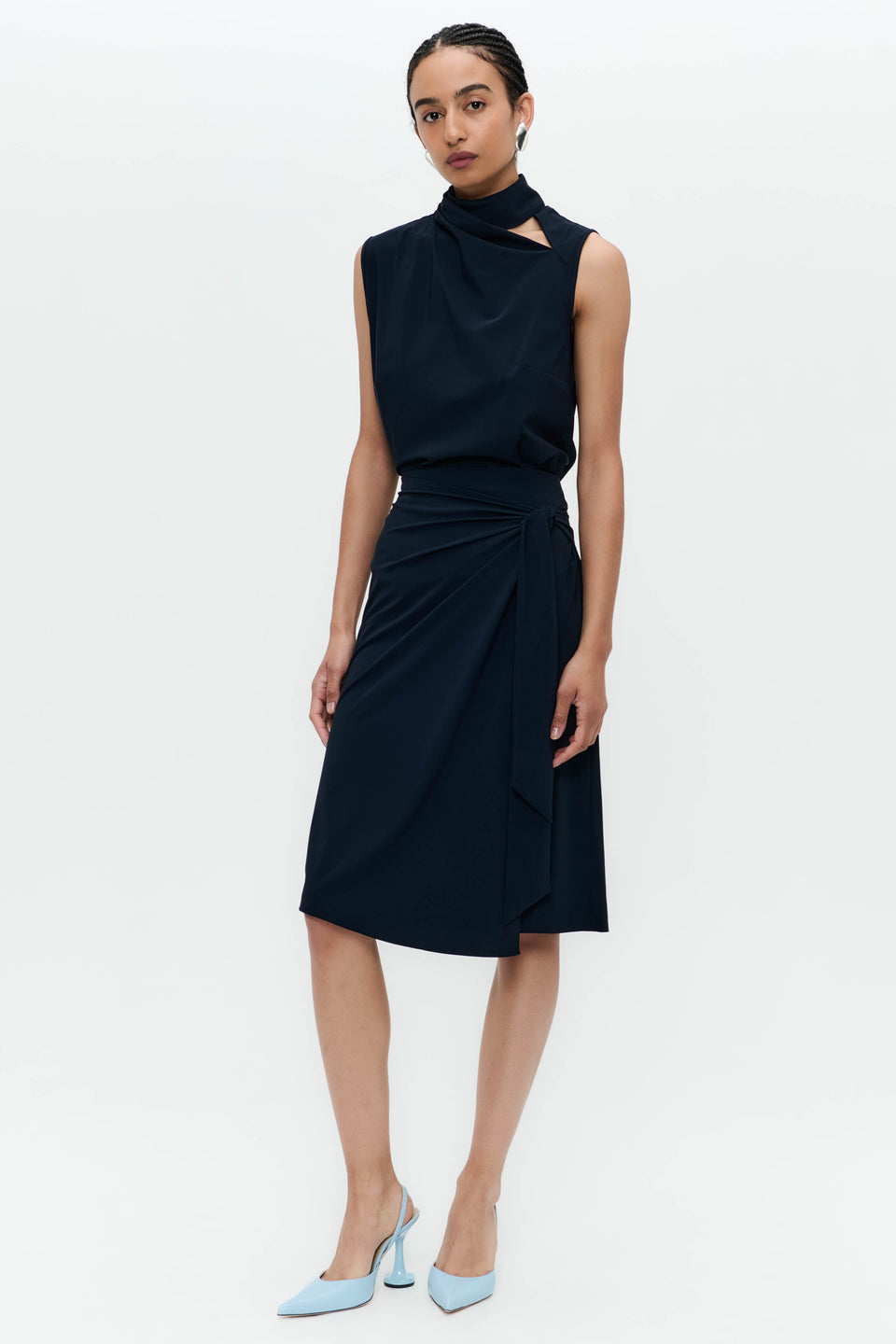 Naomi stretch technical jersey top | Blue