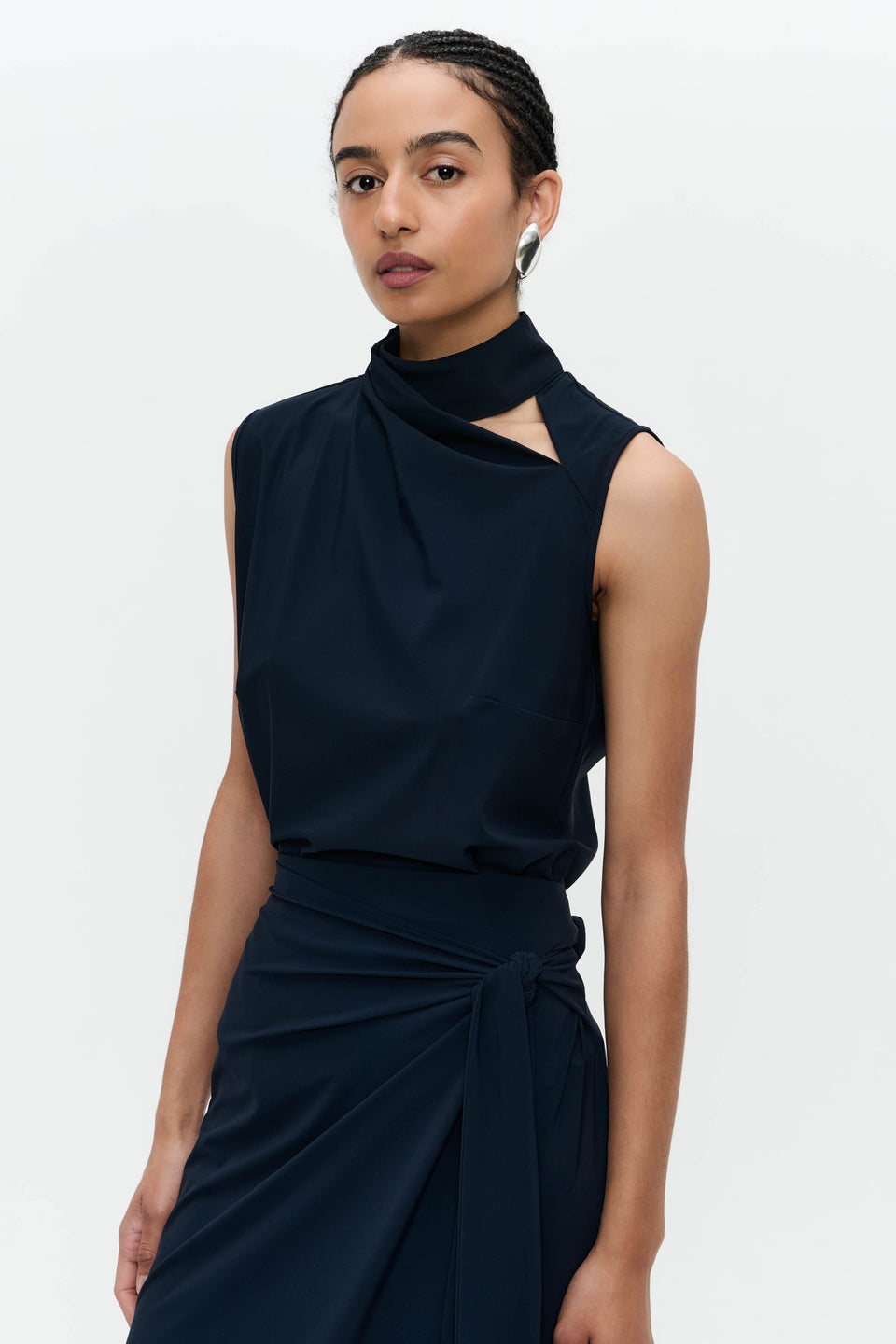 Naomi stretch technical jersey top | Blue