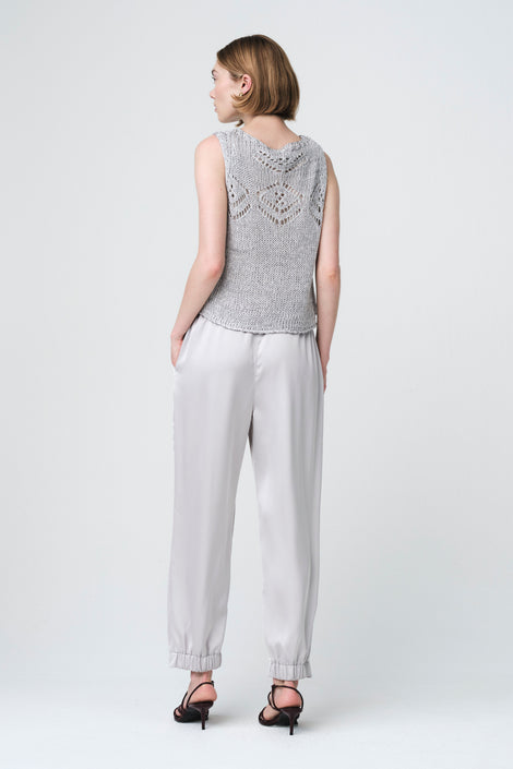 Sebastian saten pants | Grigio