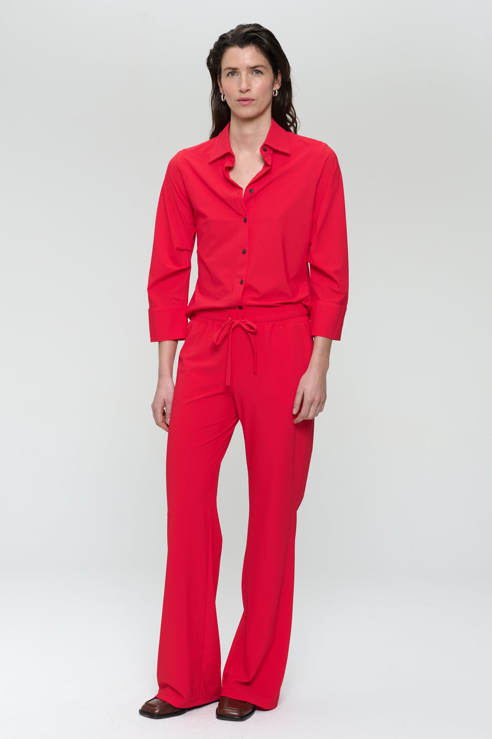 Iva stretch technical jersey blouse | Red