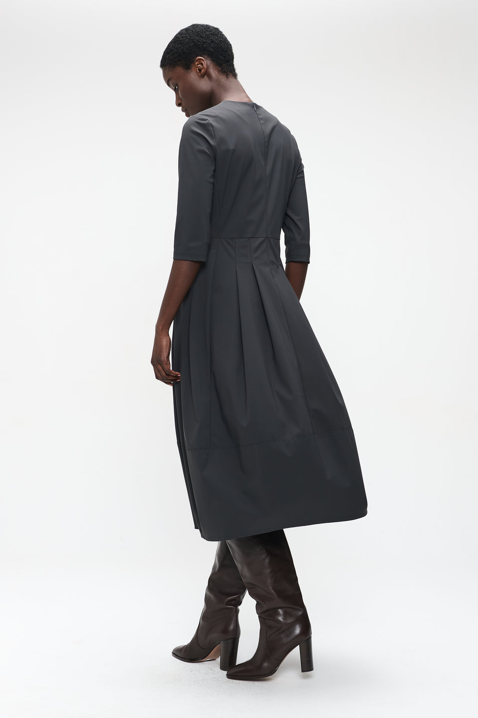Heide tech jersey dress LS | Grey
