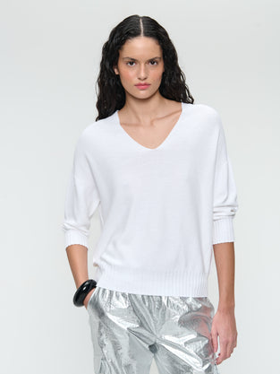 Seamless cotton pullover 317 | White