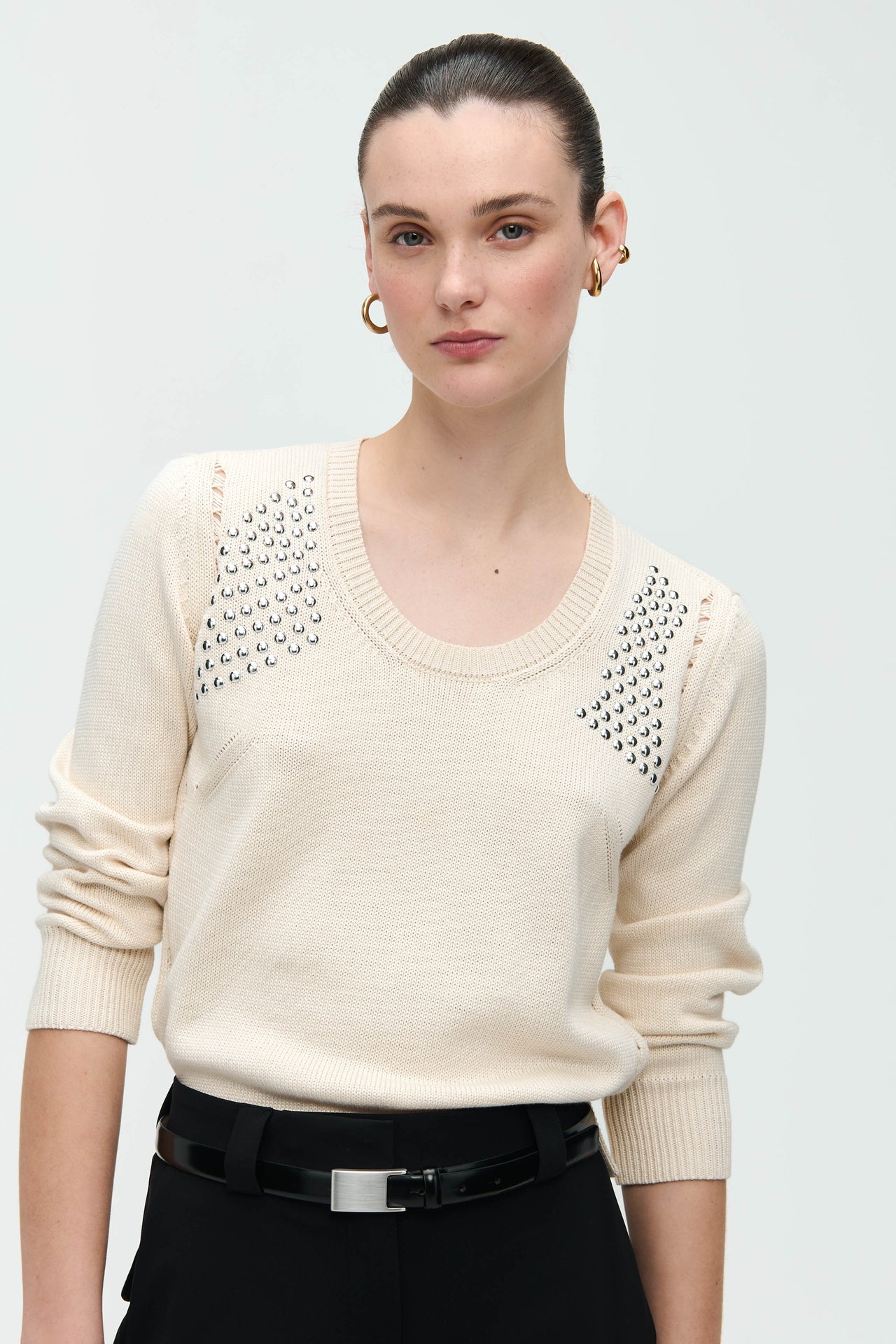 Pullover Mettal Eyelets | Ecru