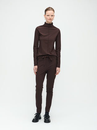 Zara Top Technical Jersey | Dark Brown