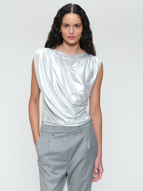 Nelly silver shine foil top | Silver