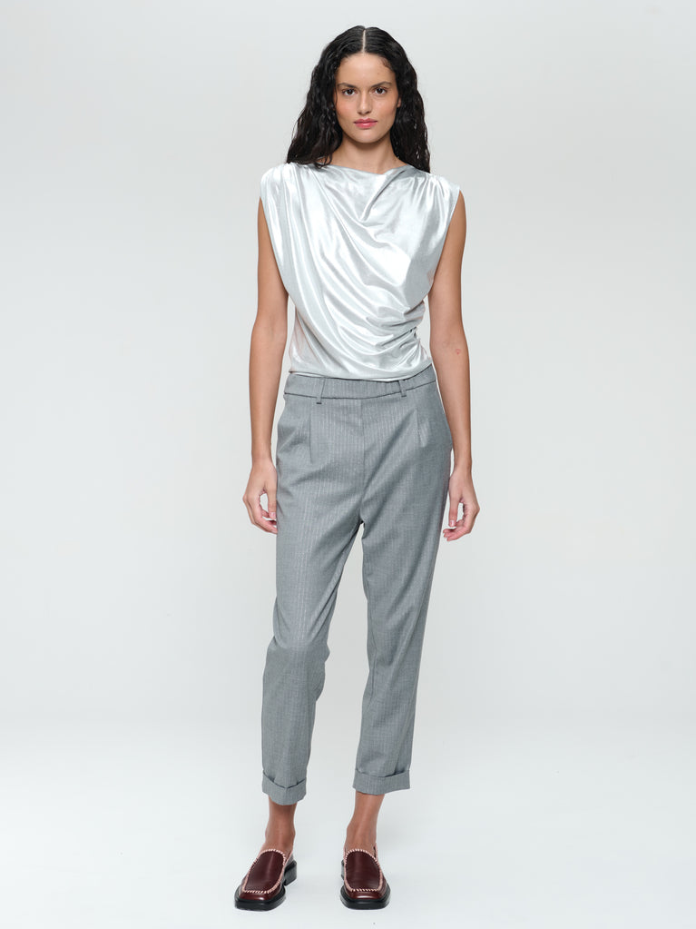 Nelly silver shine foil top | Silver