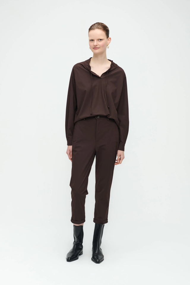 Dora Top Technical Jersey | Dark Brown