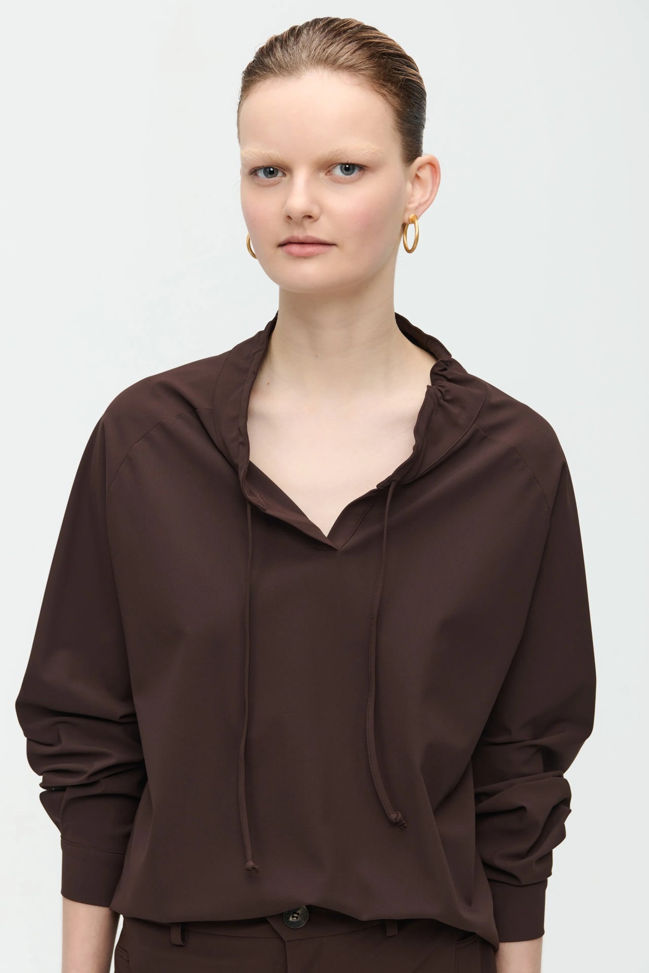 Dora Top Technical Jersey | Dark Brown