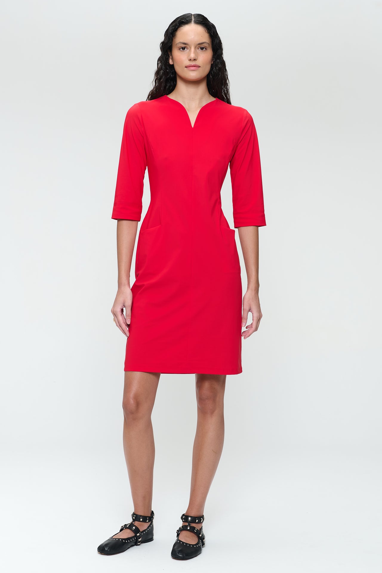 Martinas strech technical jersey dress | Red