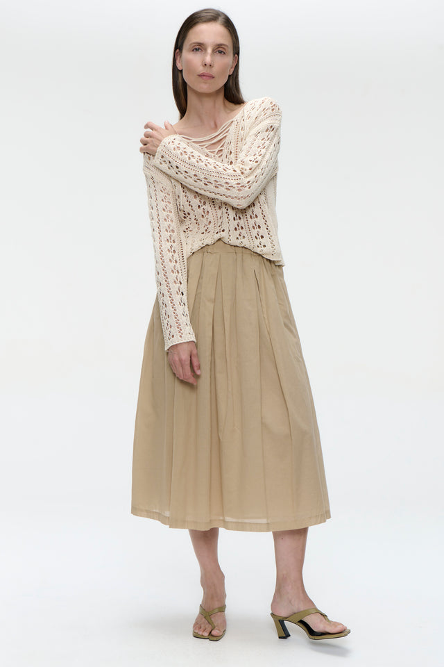 Alle voile cotton skirt | Beige