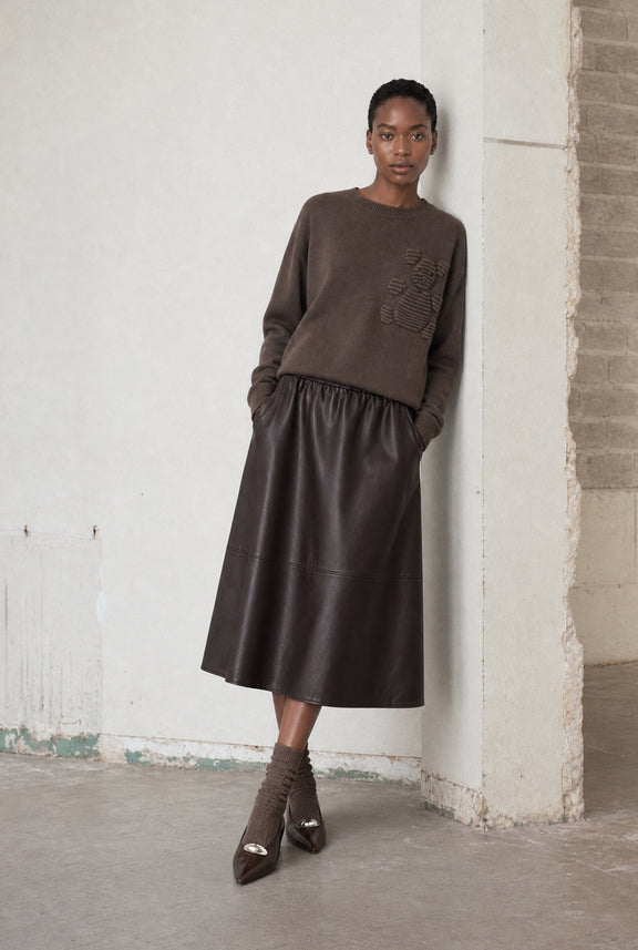 Viscose blend bear pullover 3040 | Brown