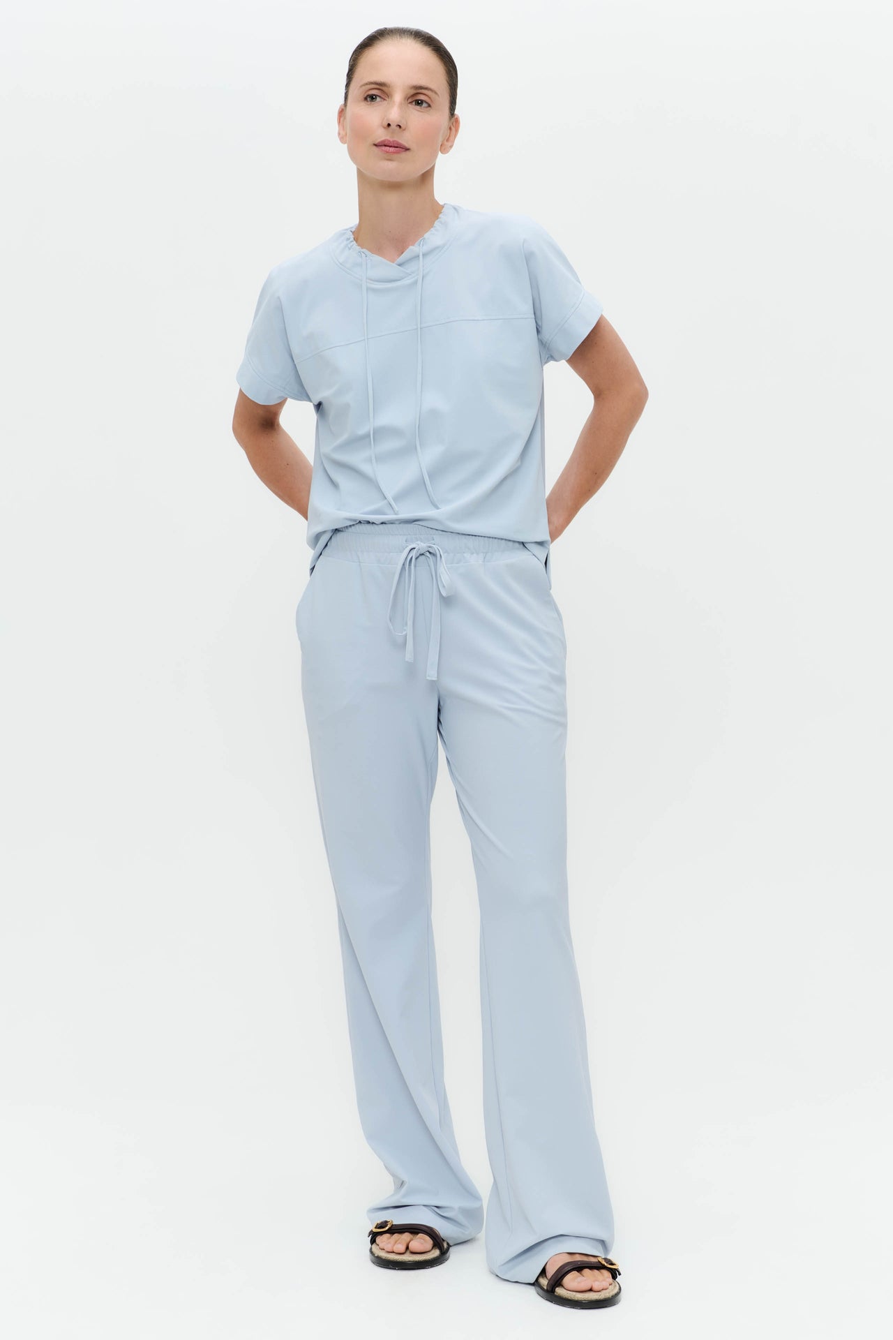 Carola structure technical jersey pants | Light Blue