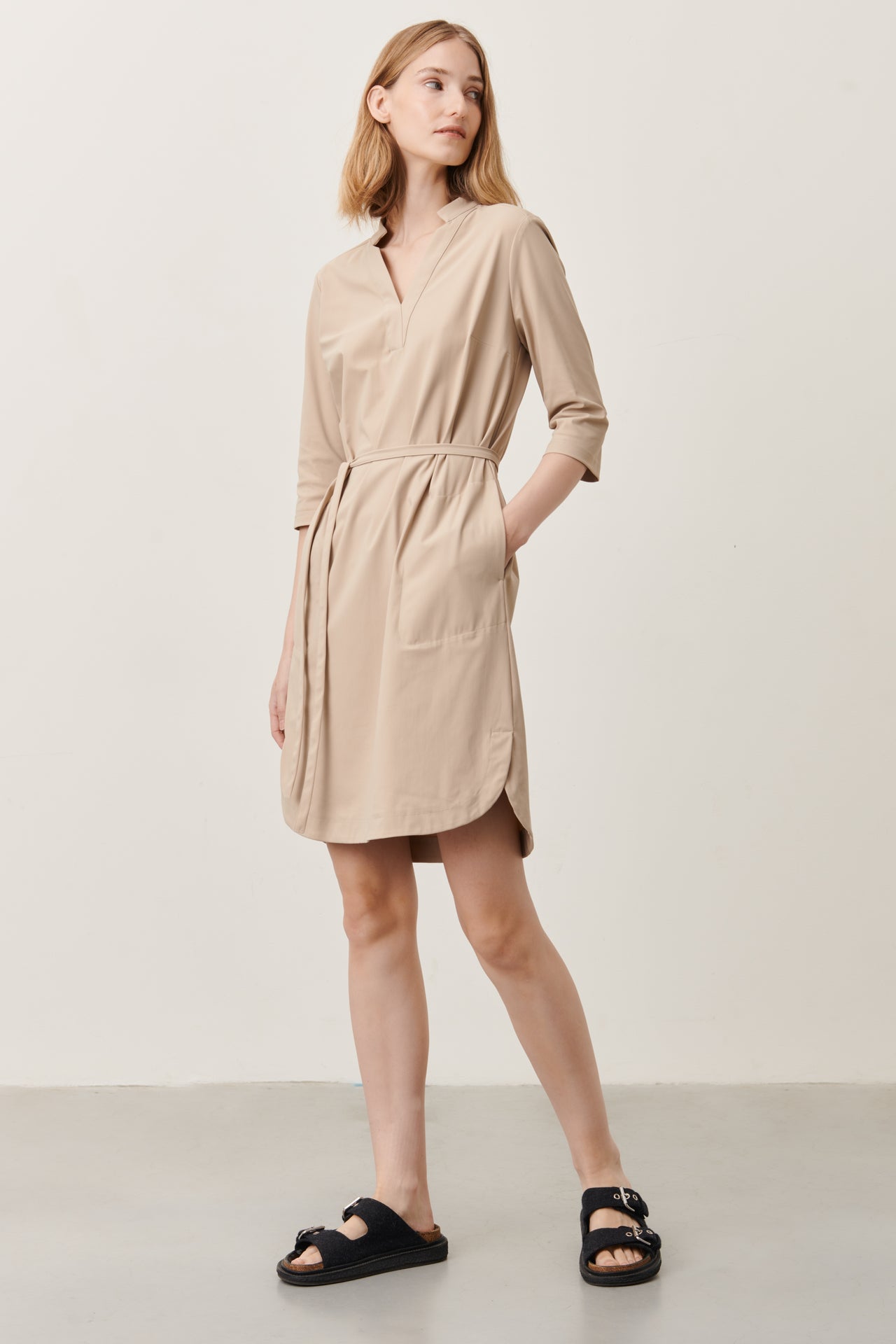 Kendal Dress Technical Jersey | Sand