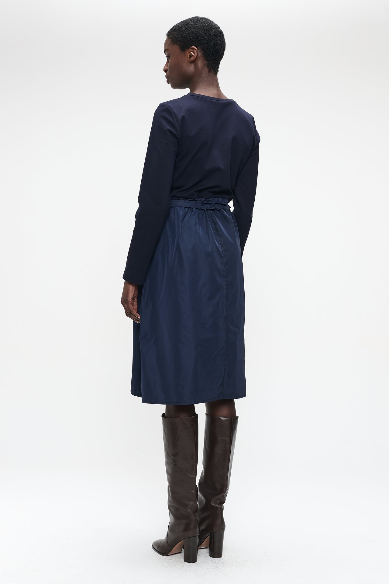 Ester mix cotton taffeta dress | Blue