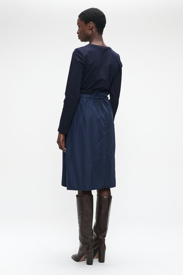 Ester mix cotton taffeta dress | Blue