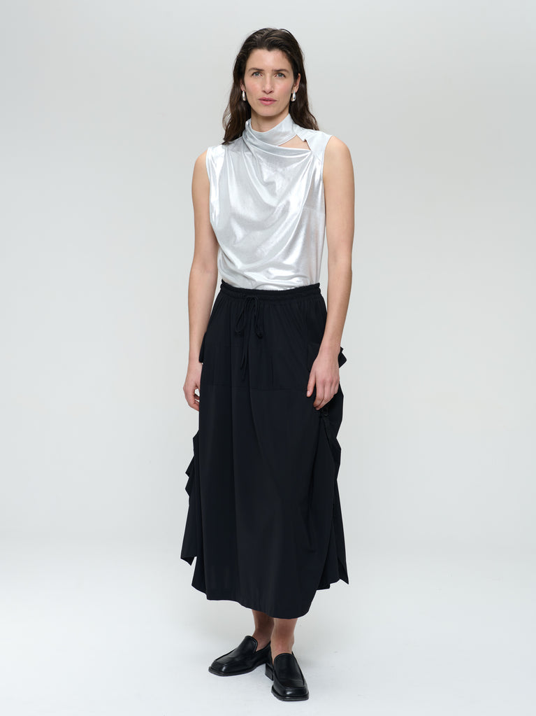 Naomi silver shine foil top | Silver