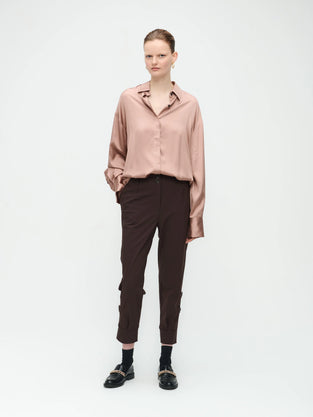 Delia Pants Technical Jersey | Dark Brown