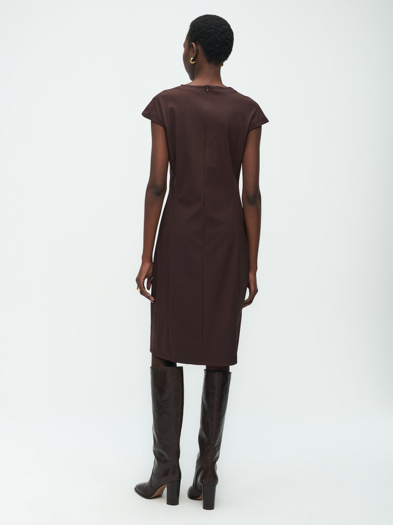 Georgia Dress Technical Jersey | Dark Brown