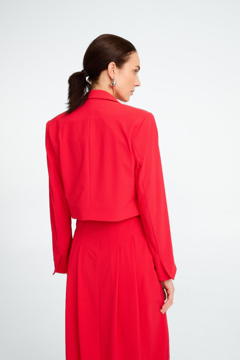 Estele structure technical jersey blazer | Red