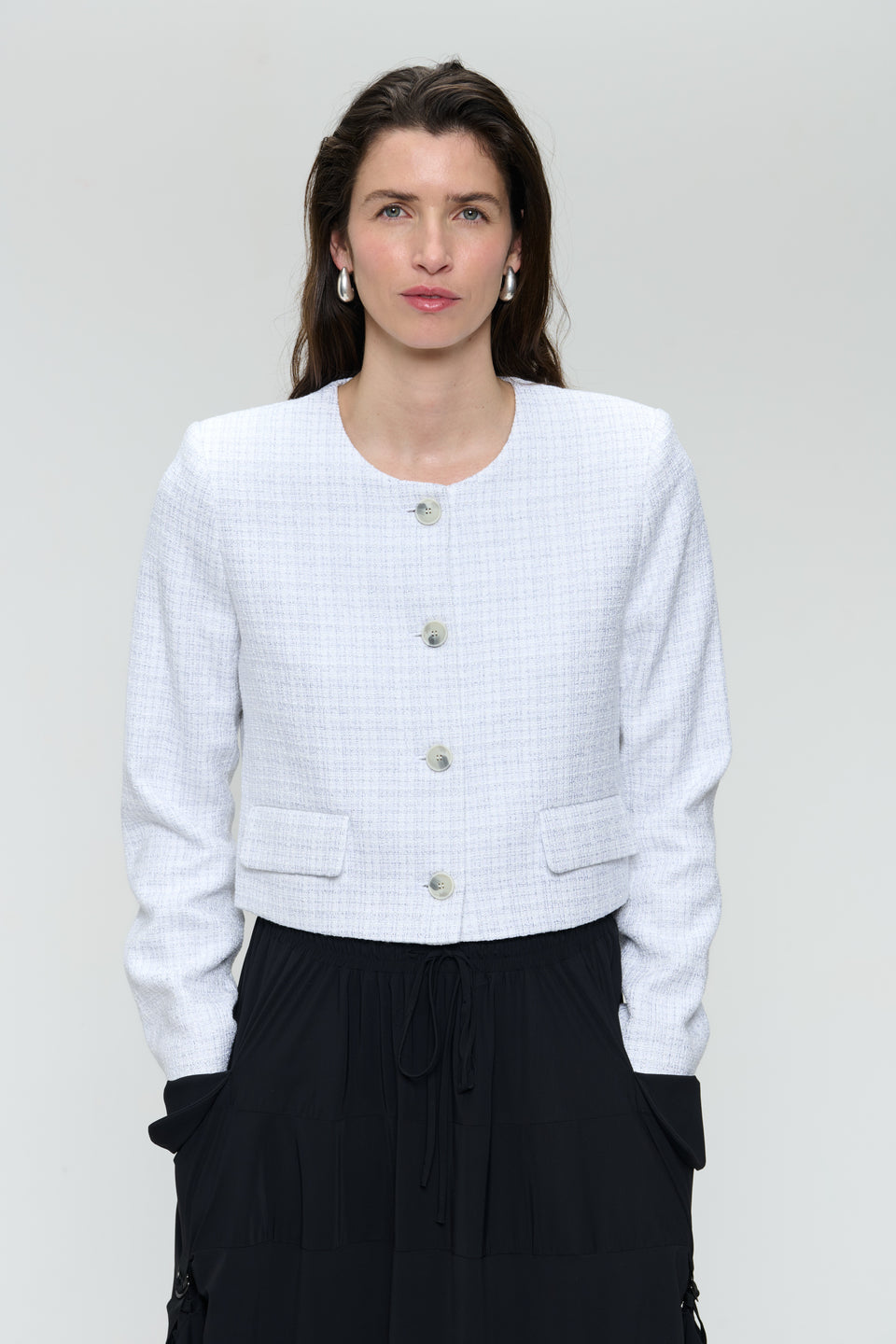 Joke textured metallic blazer | White silver