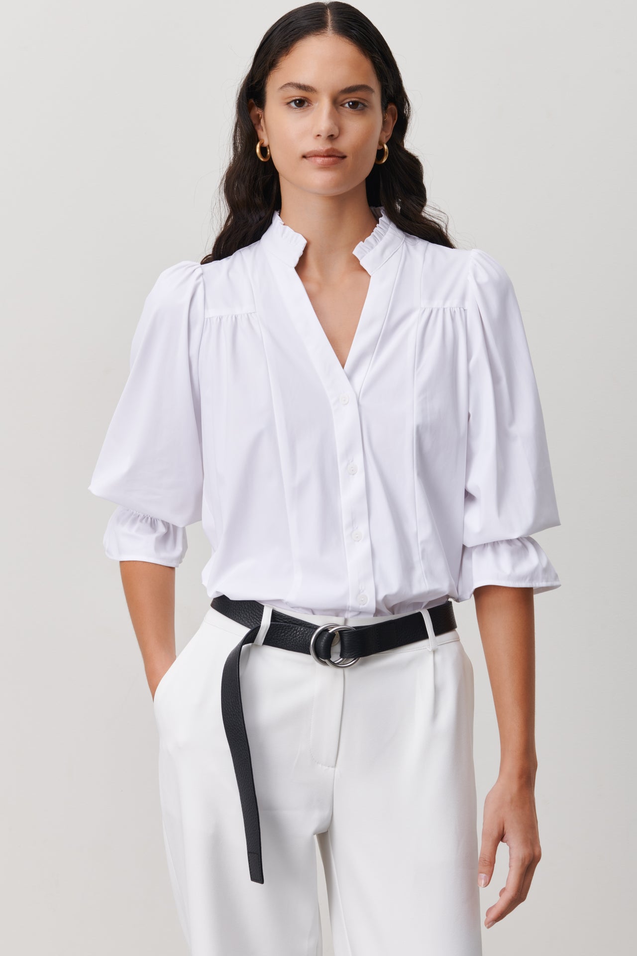 Olivia Blouse Technical Jersey | White