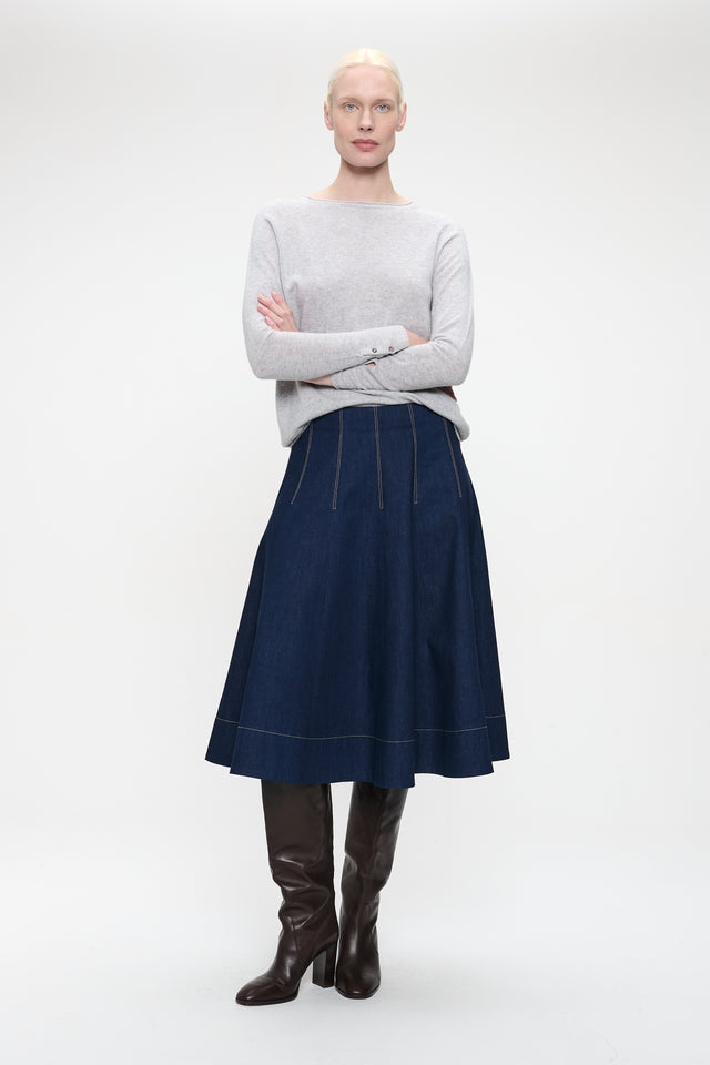 Mishele denim skirt | Blue denim
