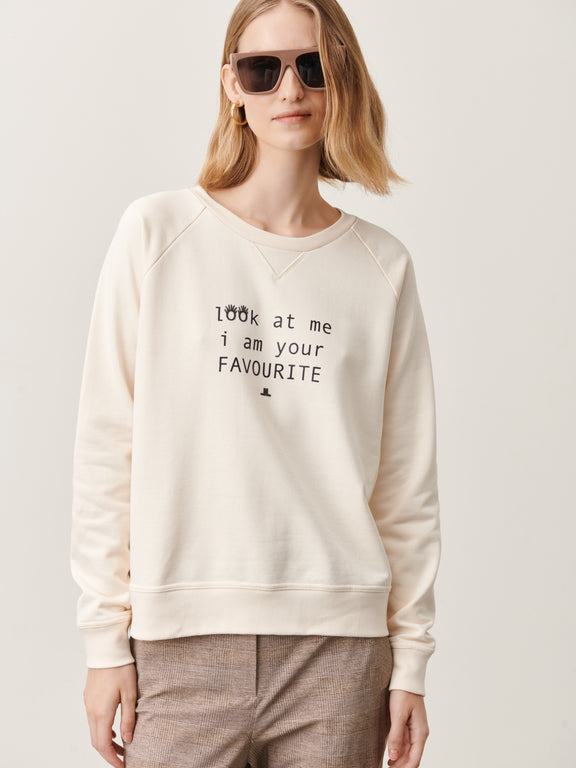 Soft Sweater Logo Organic Cotton | Gardenia