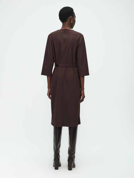 Marlou Dress Technical Jersey | Dark Brown