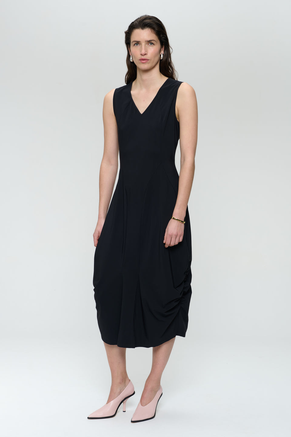 Ria WS stretch technical jersey dress | Black