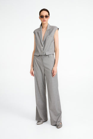 Yvette shiny line viscose pants | Grey