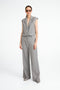 Yvette shiny line viscose pants | Grey