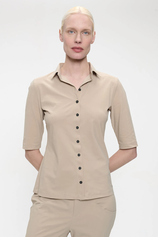 Blouse Betty easy wear Technical Jersey | Sand