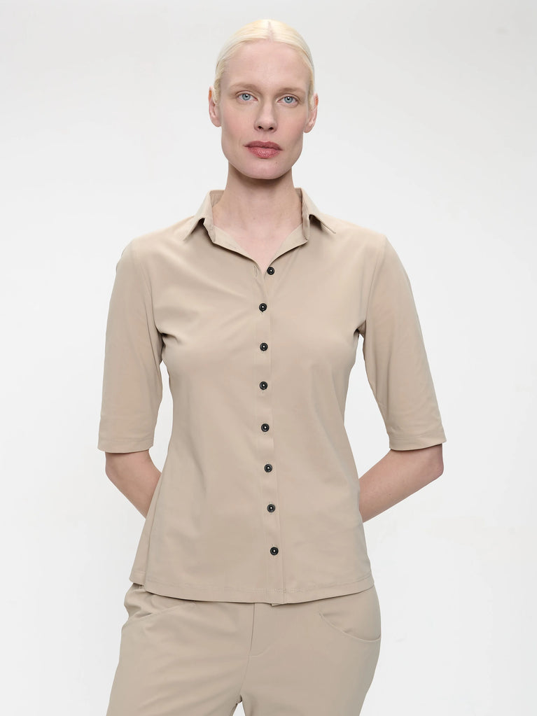 Blouse Betty easy wear Technical Jersey | Sand