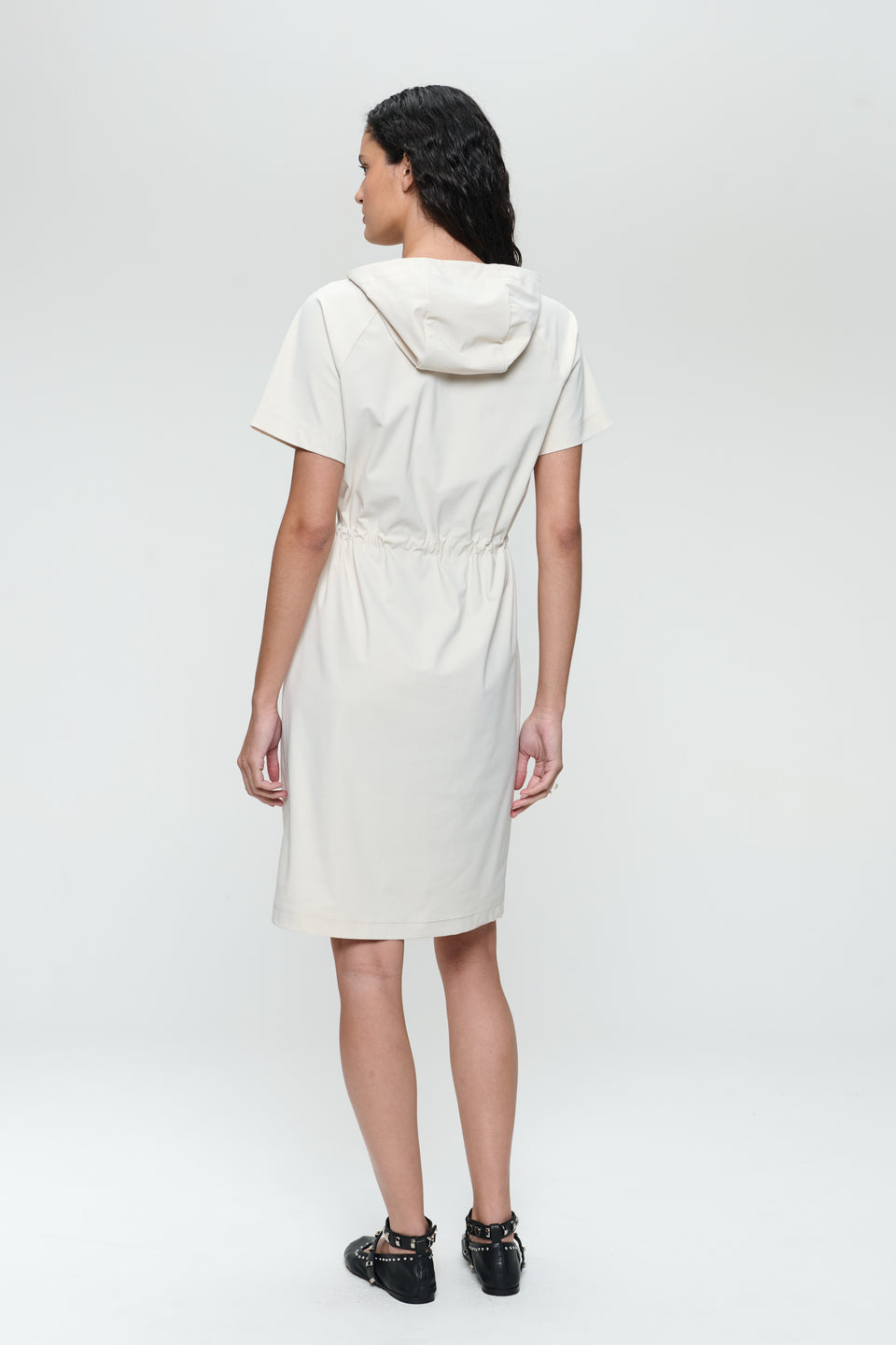 Evi dress stretch technical jersey | Light Sand