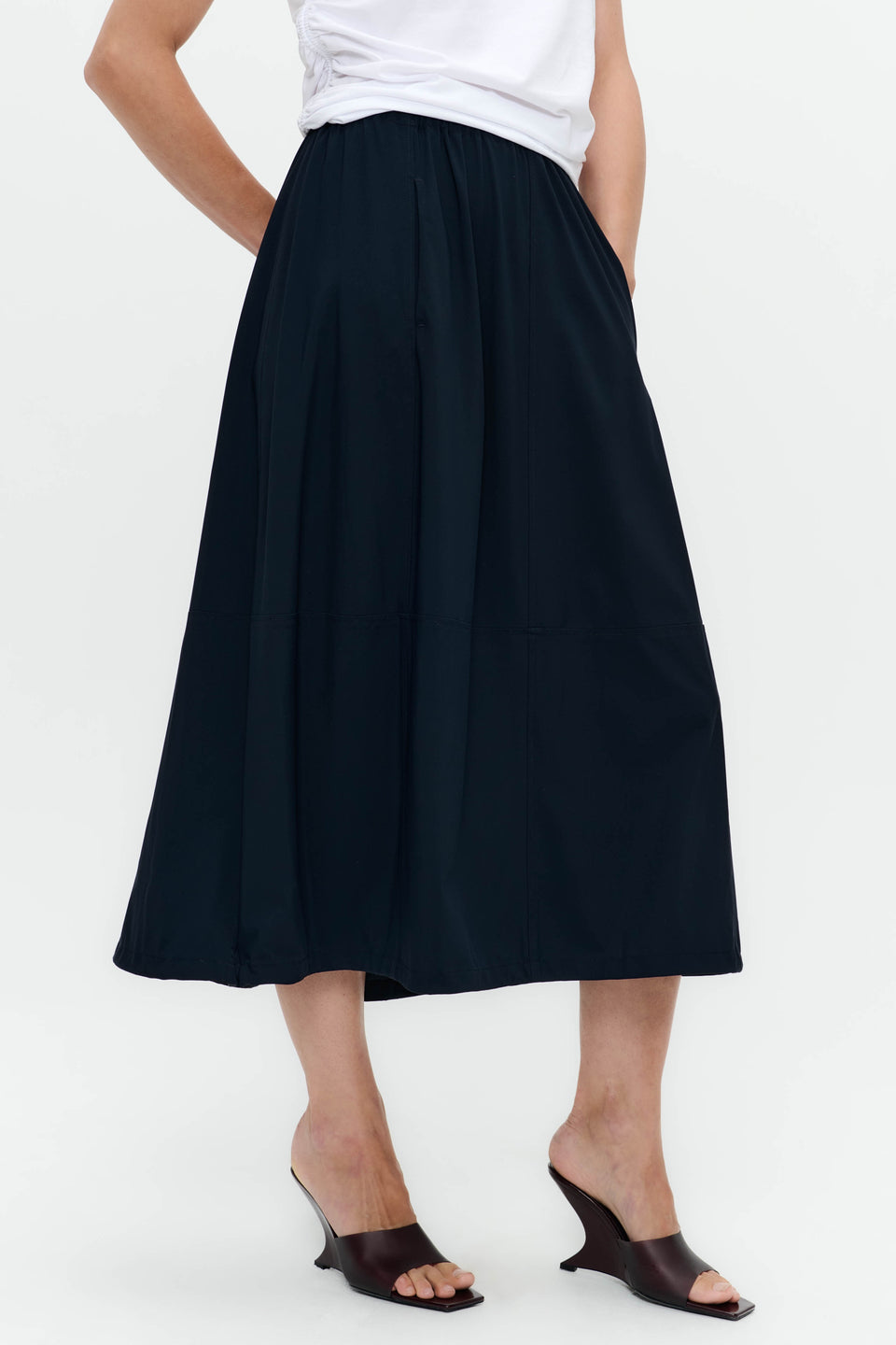 Maud stretch technical jersey skirt | Blue