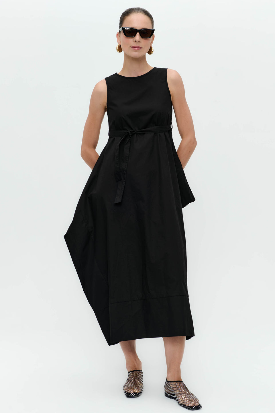 Poplin dress T747 | Black