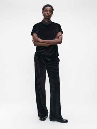 Rayan velvet top | Black shiny