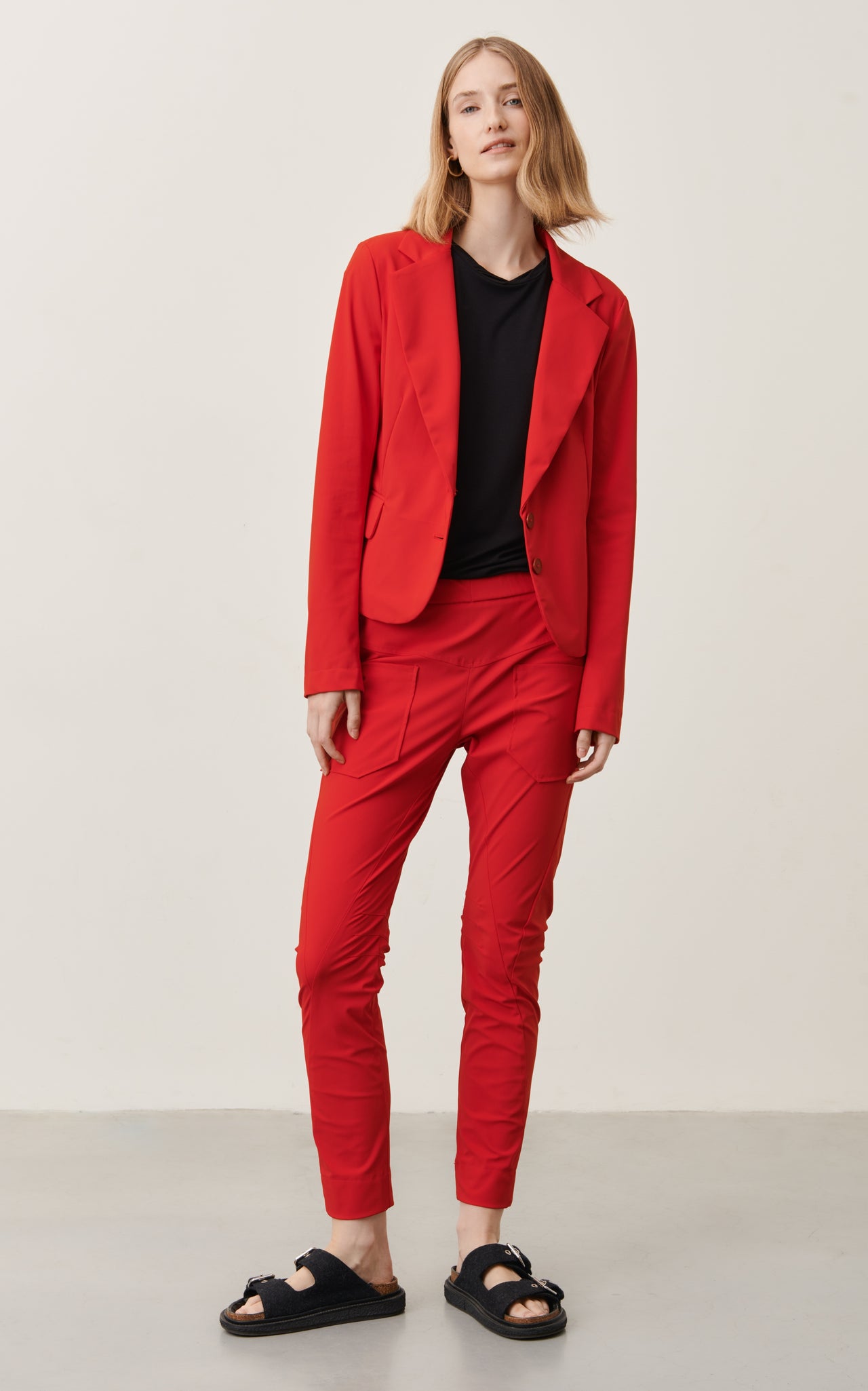 Atina Blazer Technical Jersey | Red