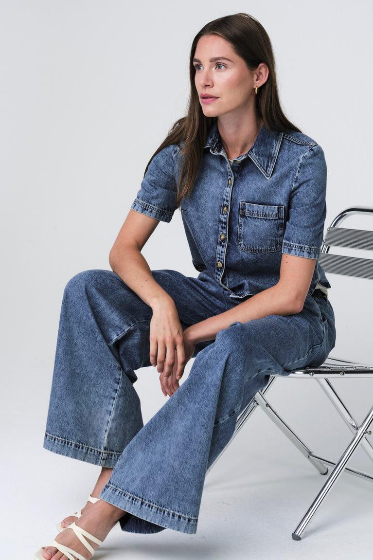 Cross hopcar denim shirt | Random Blue