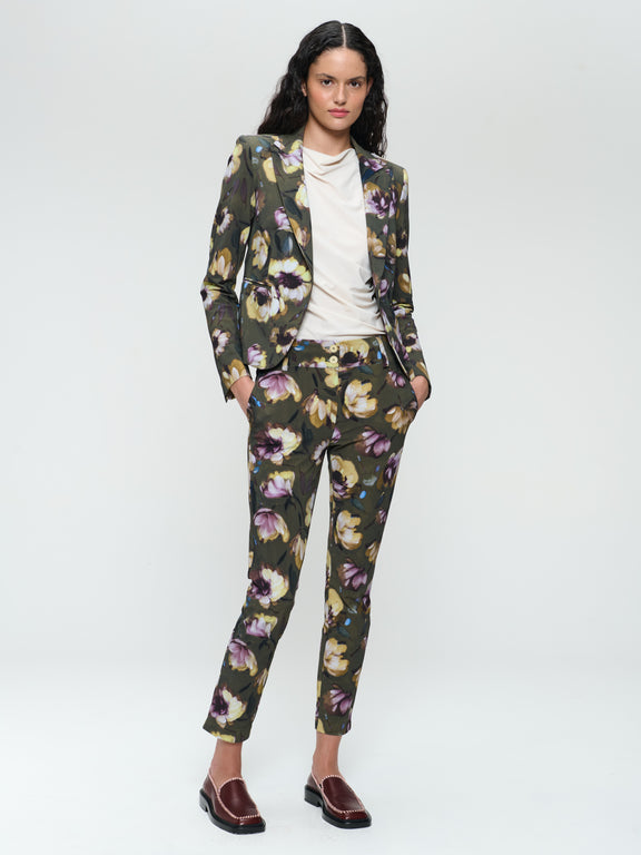 Elvira blazer print technical jersey | Multi Green